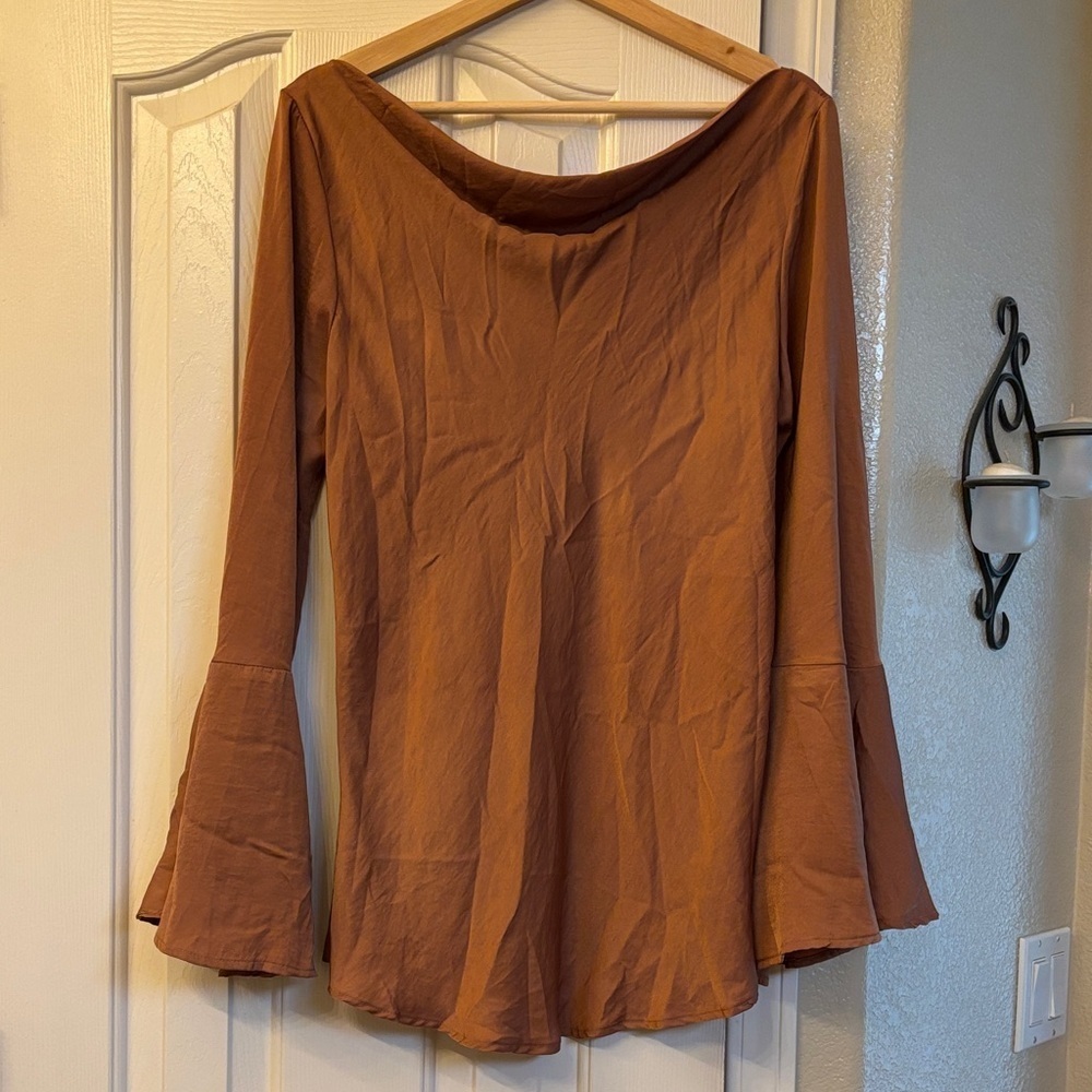 True Blu Long Bell Sleeve High-Low Tunic Top